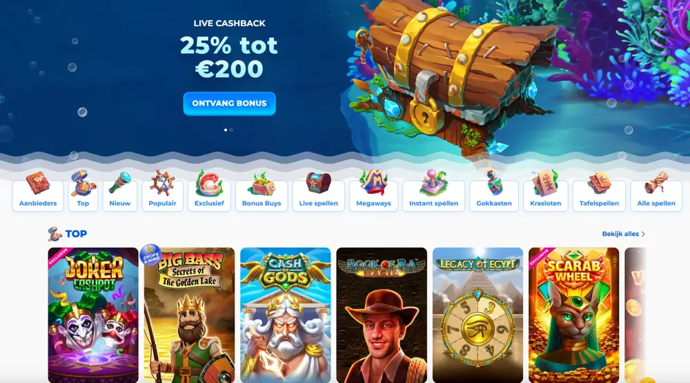 Posido Casino live cashback 25% tot €200